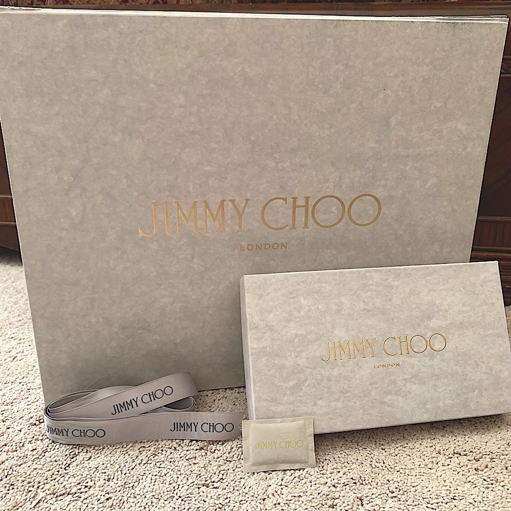 Large & Small Jimmy Choo Boxes with Ribbon & Paper
